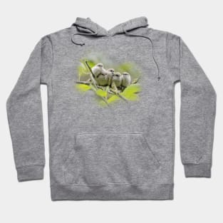 Heartwarming Family Portrait: Five Bushtit Songbird Brothers Hoodie